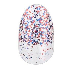 Color Street RED, WHITE & BEAUTIFUL Clear Overlay Glitter Dipped Blue Strips Set